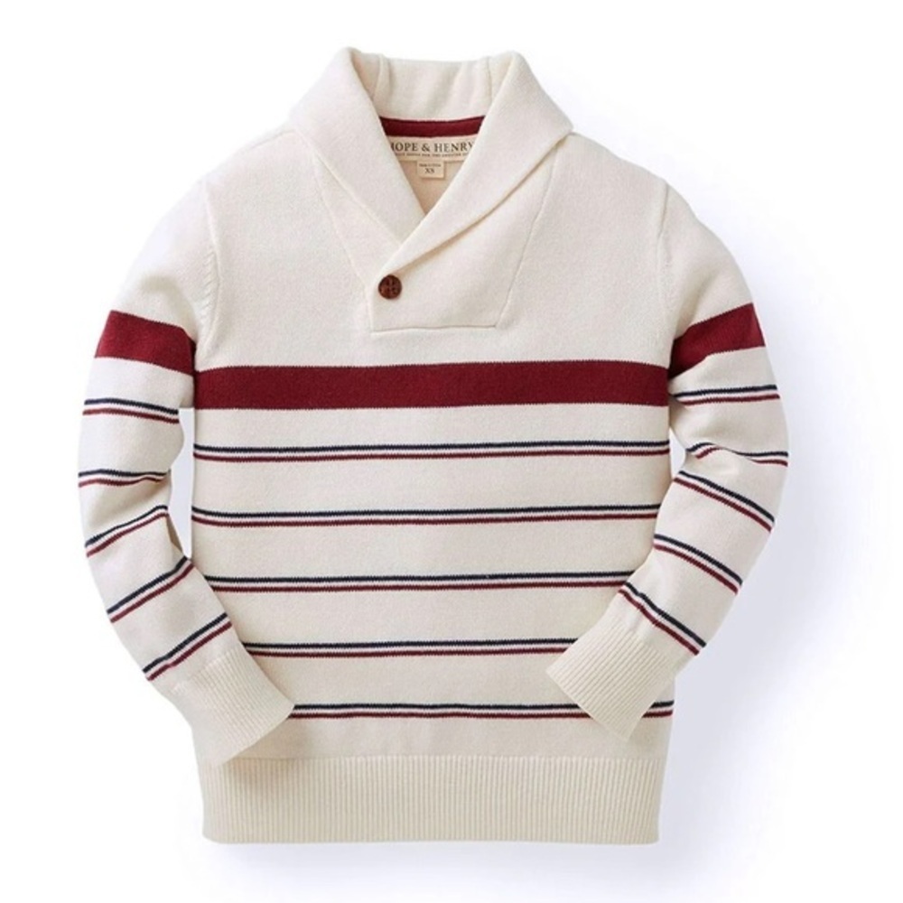 Hope and Henry Cozy Shawl Collar Striped Sweater in size Boys Xlg new with tags - Picture 2 of 7